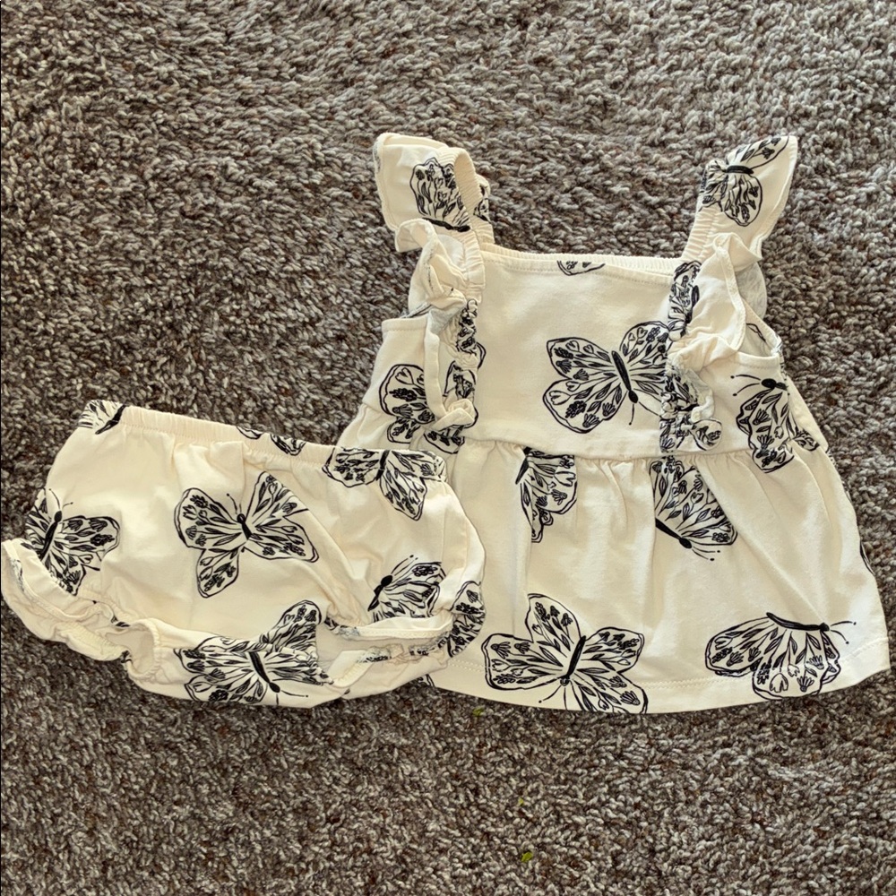 Carters Cream and Black Dress Outfit